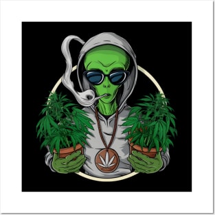 Ganja The Smoking Alien | Intergalactic Traveler Posters and Art